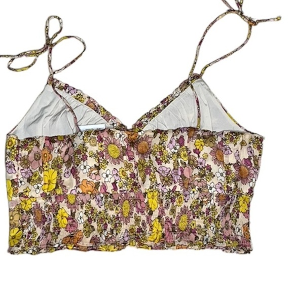 NWT Patrons of Peace Colorful Floral Crop Top - Size Large NWT - Picture 2 of 6